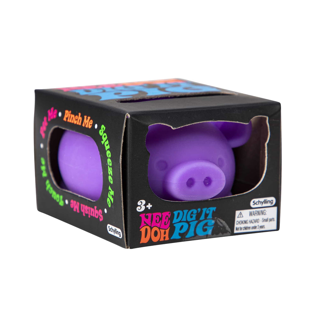 Cute Collectible NeeDoh Dig’ It Pig | Select Velvet Canopy - Cute Animal-Shaped NeeDoh Fidget Toy for Kids Detail