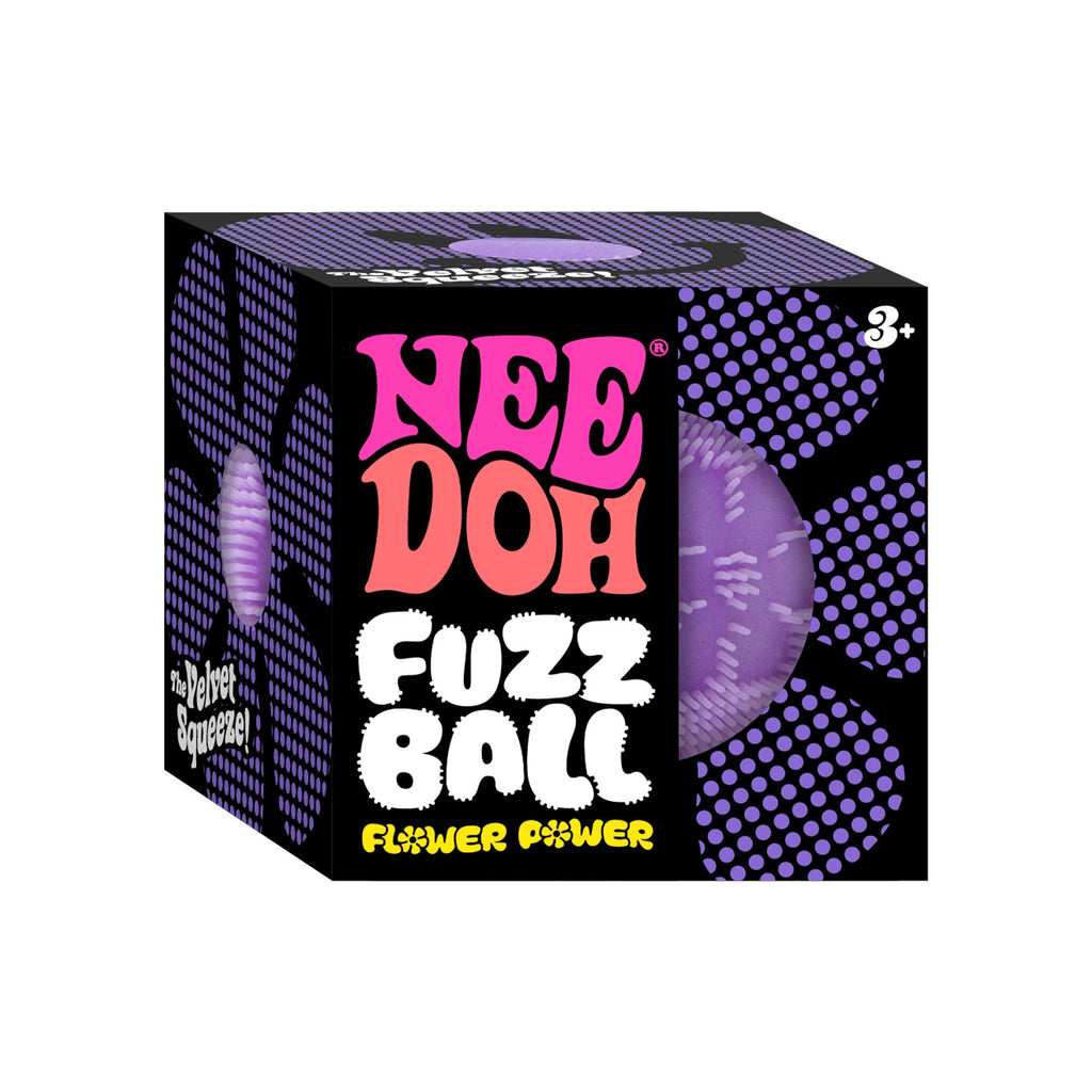 Spiky Ribbed NeeDoh Fuzz Ball Flower Power | Signature Elm Point - Shaggy Tactile Ribbed Stress Relief Toy Detail