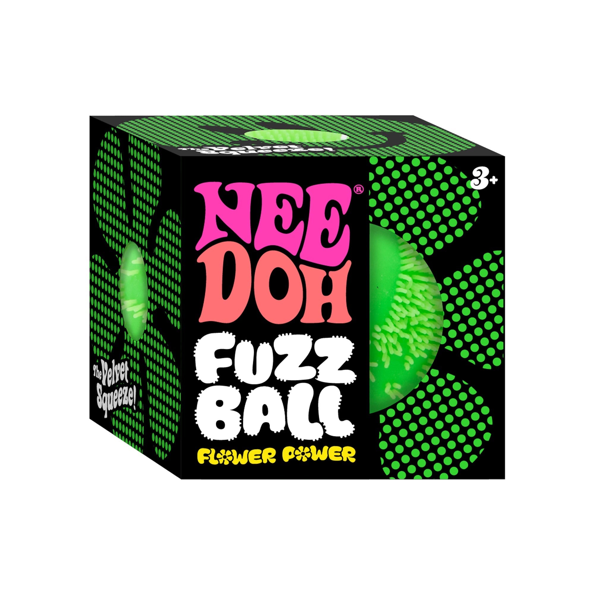 Spiky Ribbed NeeDoh Fuzz Ball Flower Power | Signature Elm Point - Shaggy Tactile Ribbed Stress Relief Toy Detail