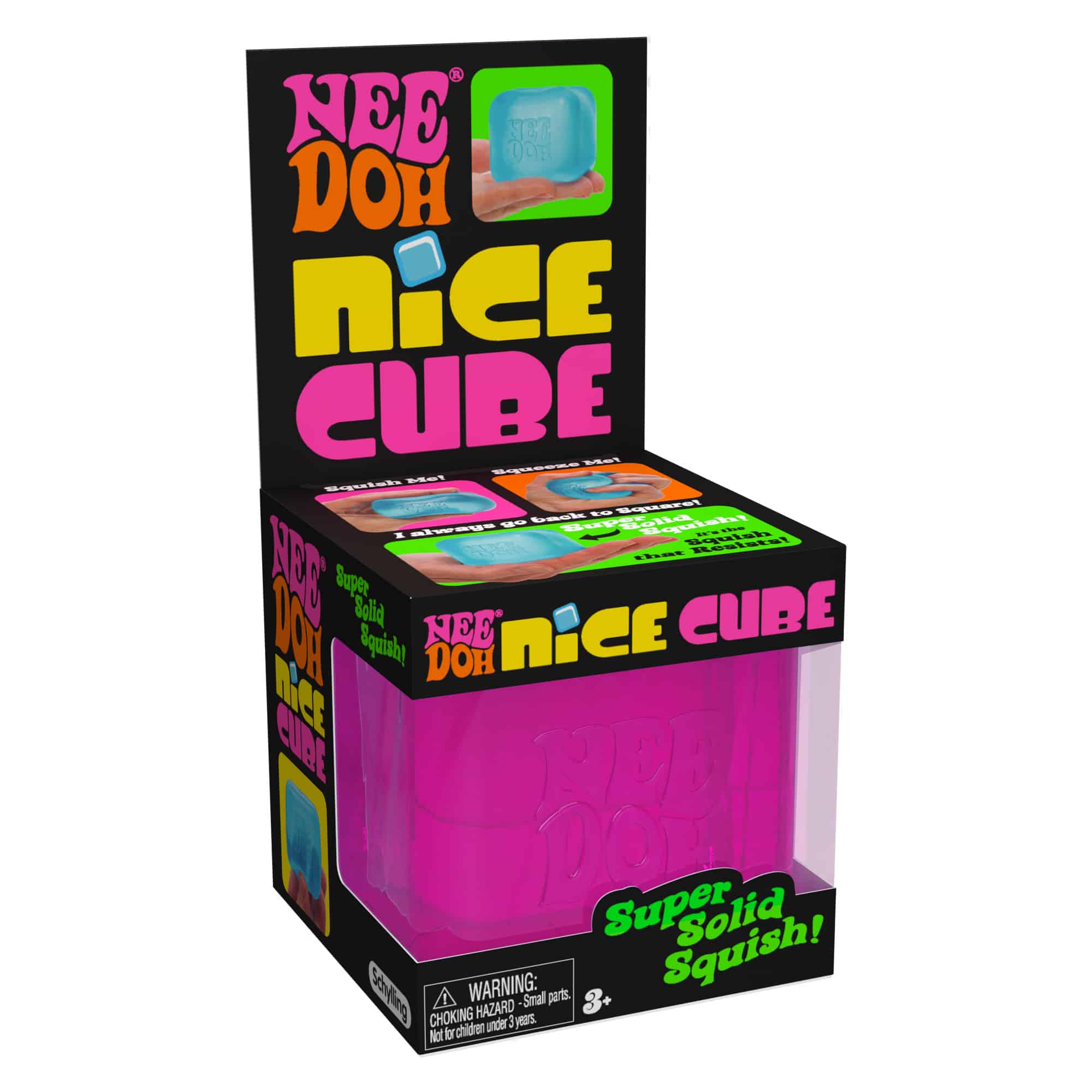 Ice-Cube Texture NeeDoh Nice Cube | Series Elm Bridge - 3-Piece Assorted Nice Cubes Pack for Fidgeting Detail